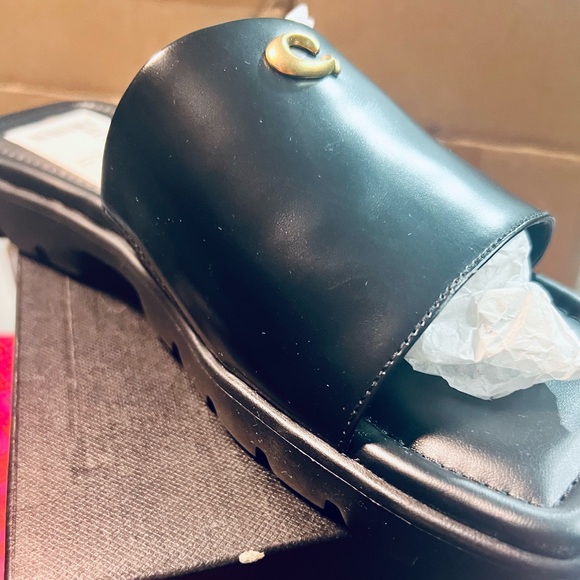 Coach Black Loafers with Gold Accent. Brand new with box $125 retail - Picture 3 of 6